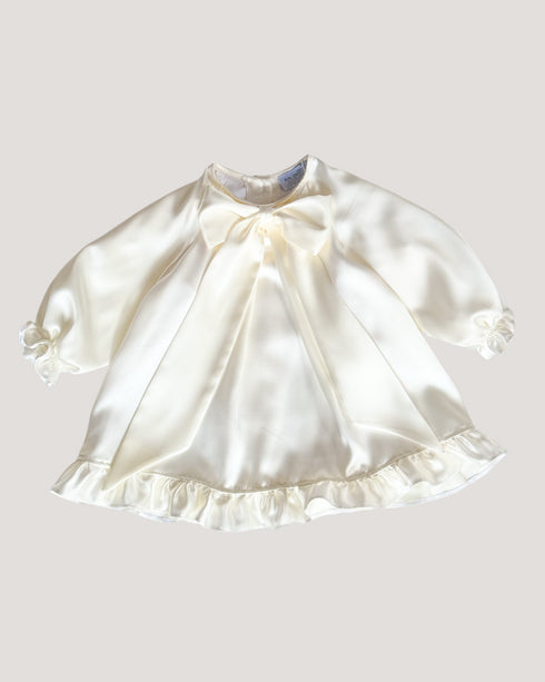 SATIN DRESS WITH RUFFLES